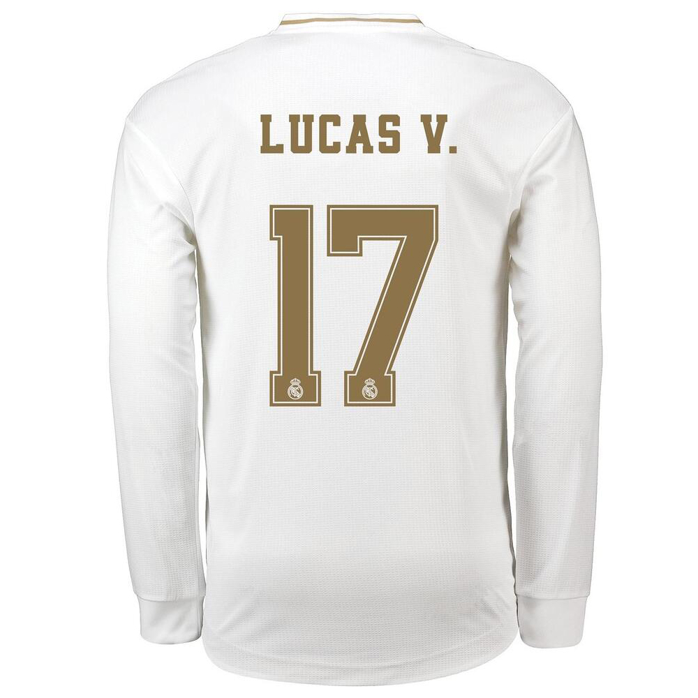 Herren Fußball Lucas Vazquez 17 Heimtrikot Weiß Langarmtrikot 2019/20 Hemd