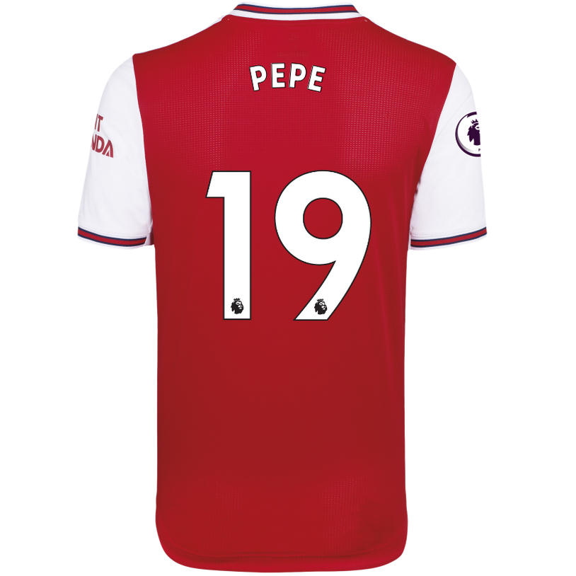 Herren Fußball Nicolas Pepe 19 Heimtrikot Rot-Weiss Trikot 2019/20 Hemd