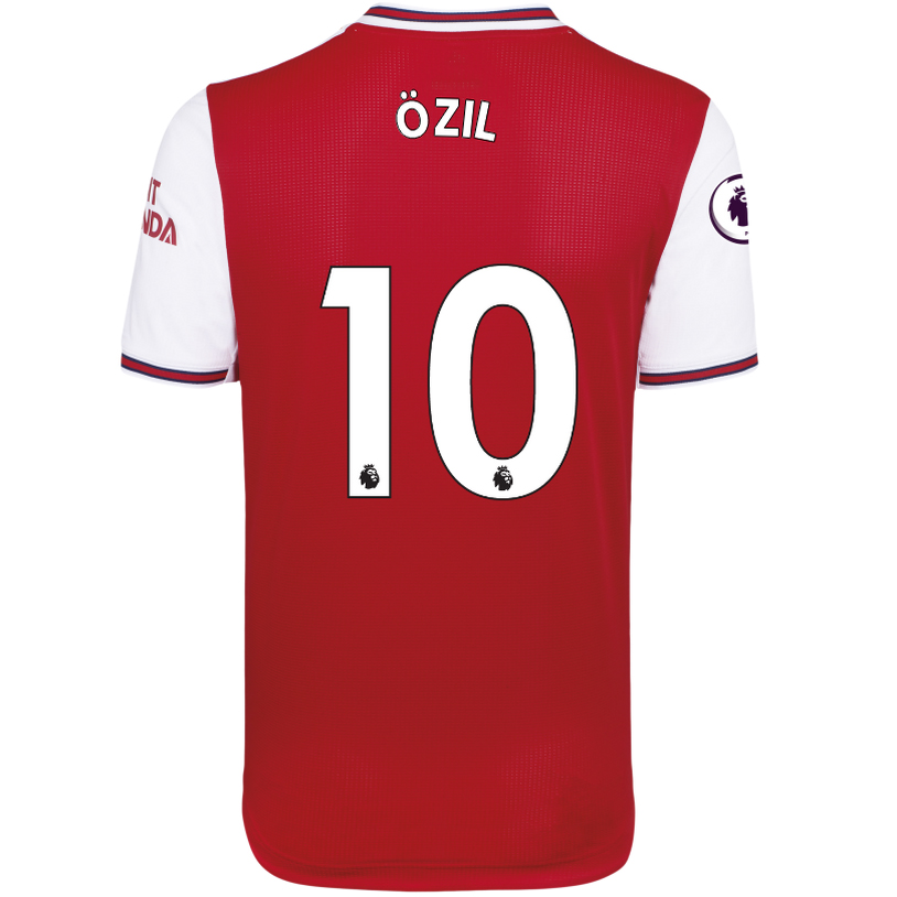 Herren Fußball Mesut Özil 10 Heimtrikot Rot-weiss Trikot 2019/20 Hemd