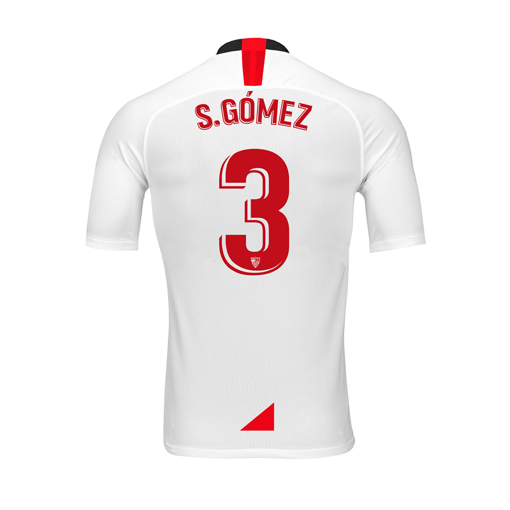 Herren Fußball Sergi Gomez 3 Heimtrikot Weiß Trikot 2019/20 Hemd