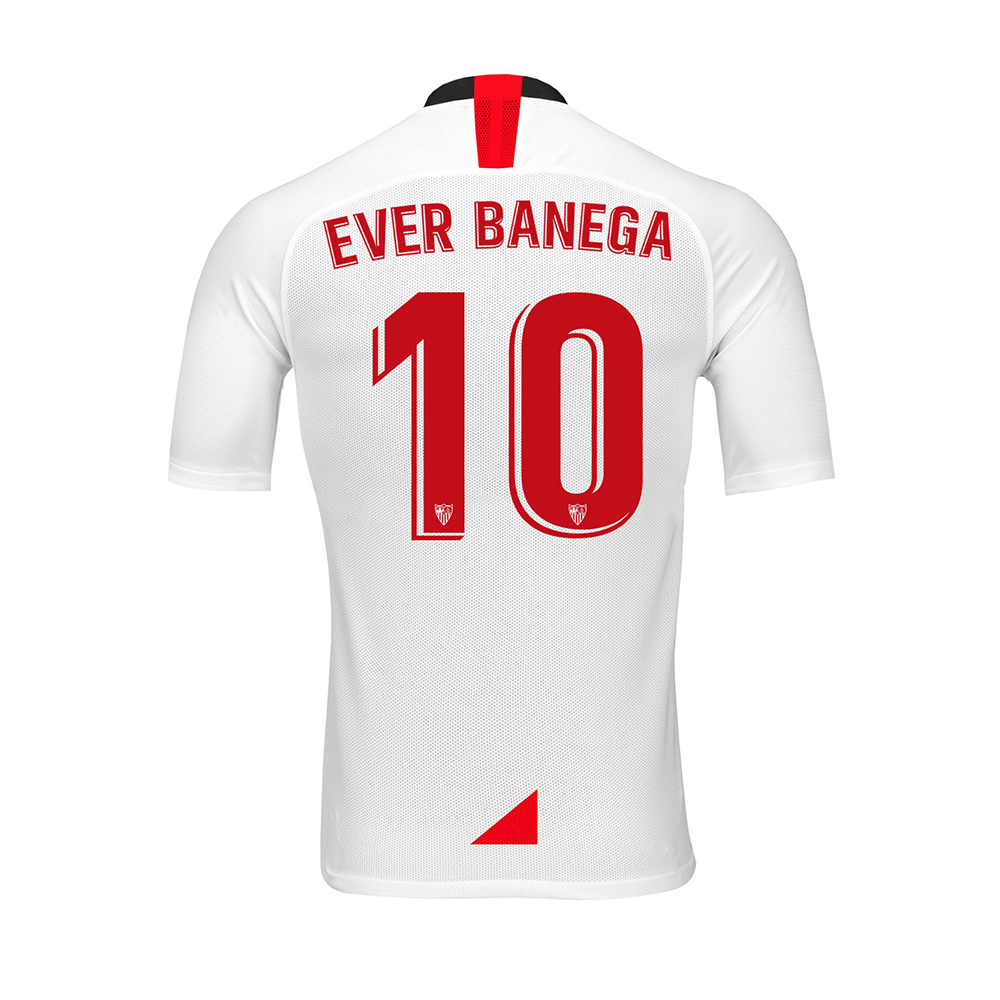 Herren Fußball Ever Banega 10 Heimtrikot Weiß Trikot 2019/20 Hemd