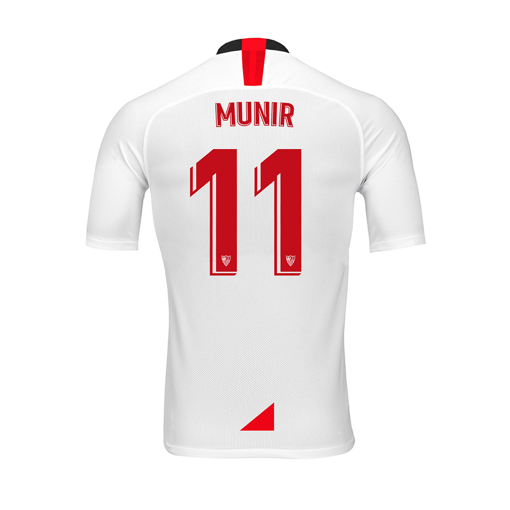 Herren Fußball Munir El Haddadi 11 Heimtrikot Weiß Trikot 2019/20 Hemd