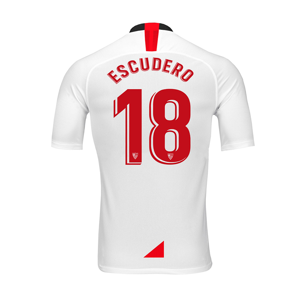 Herren Fußball Sergio Escudero 18 Heimtrikot Weiß Trikot 2019/20 Hemd