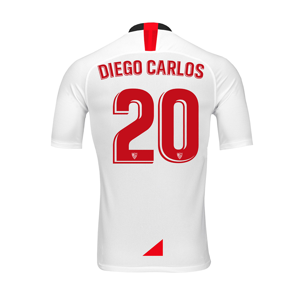 Herren Fußball Diego Carlos 20 Heimtrikot Weiß Trikot 2019/20 Hemd