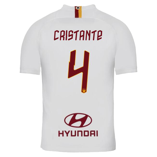 Herren Fußball Bryan Cristante 4 Auswärtstrikot Weiß Trikot 2019/20 Hemd