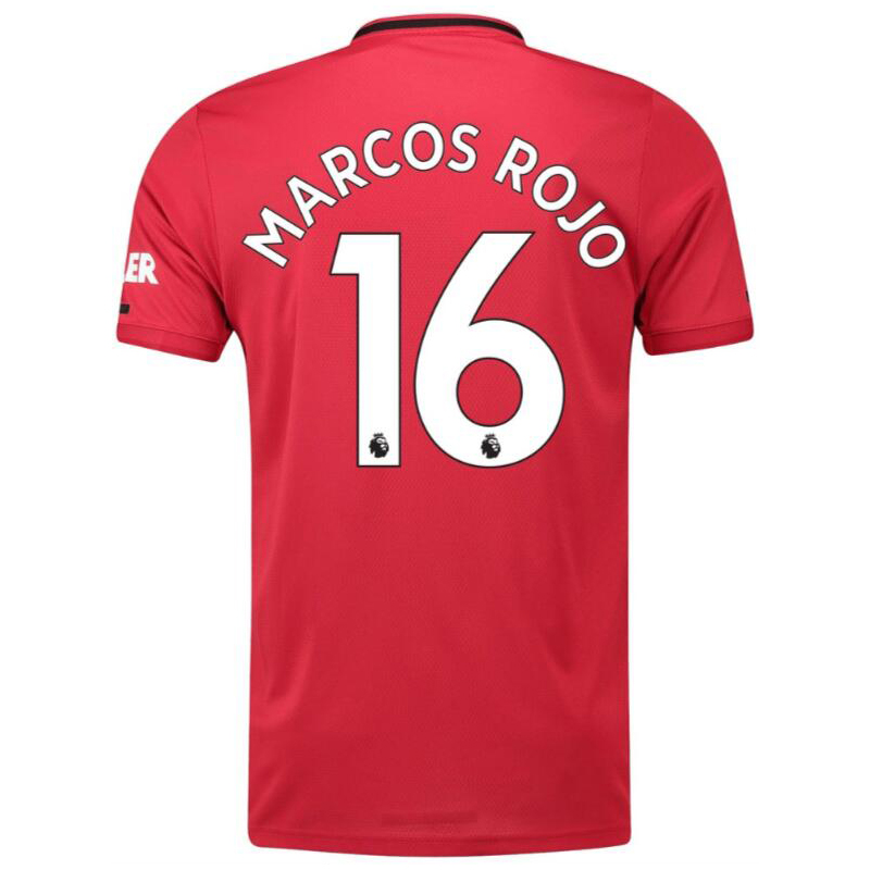 Herren Fußball Marcos Rojo 16 Heimtrikot Rot Trikot 2019/20 Hemd