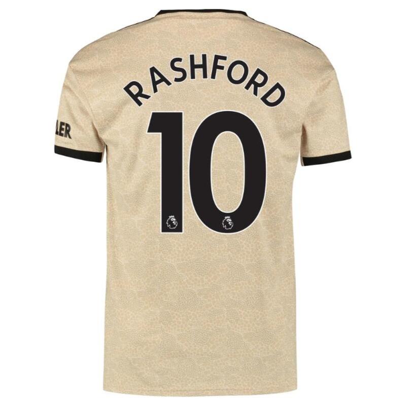 Herren Fußball Marcus Rashford 10 Auswärtstrikot Champagner Trikot 2019/20 Hemd