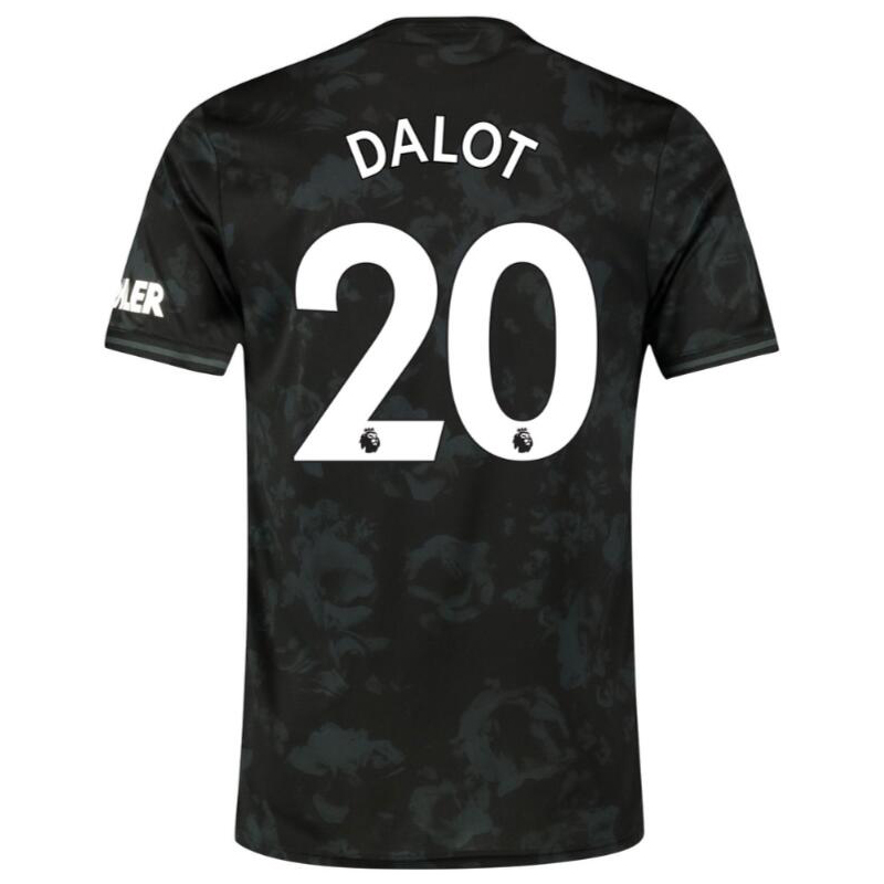 Herren Fußball Diogo Dalot 20 Ausweichtrikot Schwarz Trikot 2019/20 Hemd