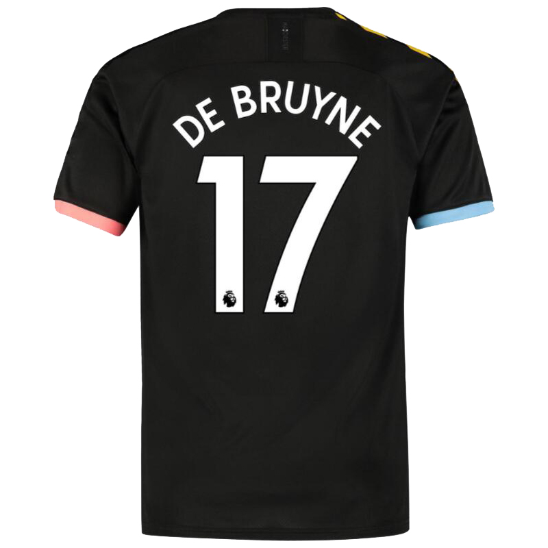 Herren Fußball Kevin De Bruyne 17 Auswärtstrikot Schwarz Trikot 2019/20 Hemd