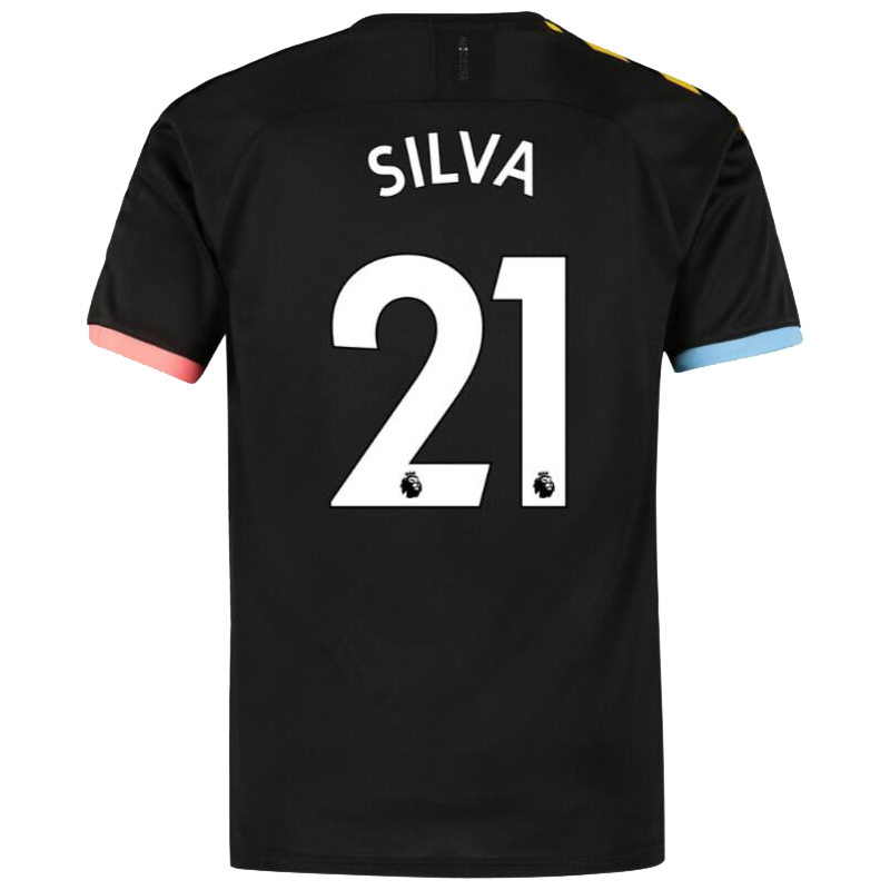 Herren Fußball David Silva 21 Auswärtstrikot Schwarz Trikot 2019/20 Hemd