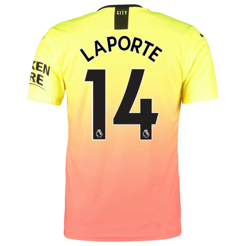 Herren Fußball Aymeric Laporte 14 Ausweichtrikot Gelb Orange Trikot 2019/20 Hemd