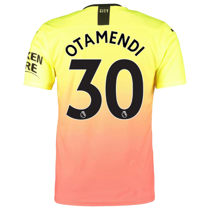 Herren Fußball Nicolas Otamendi 30 Ausweichtrikot Gelb Orange Trikot 2019/20 Hemd