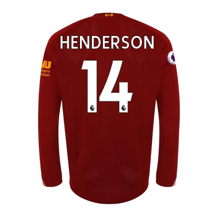 Kinder Fußball Henderson 14 Heimtrikot Rot Langarmtrikot 2019/20 Hemd