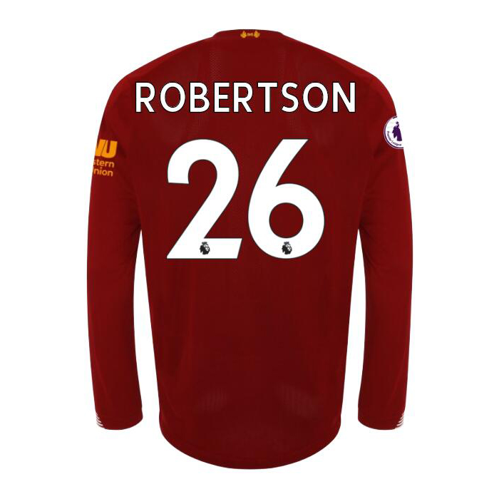 Kinder Fußball Andrew Robertson 26 Heimtrikot Rot Langarmtrikot 2019/20 Hemd