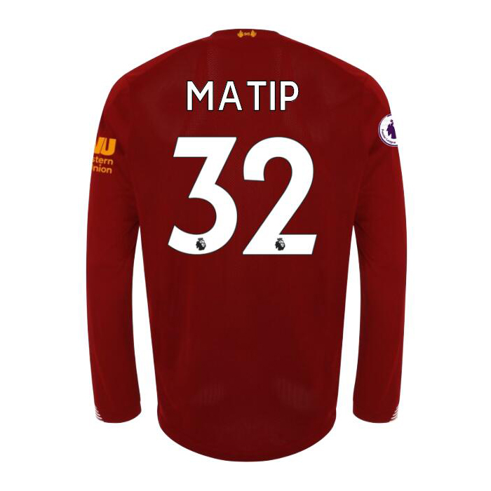 Kinder Fußball Joel Matip 32 Heimtrikot Rot Langarmtrikot 2019/20 Hemd