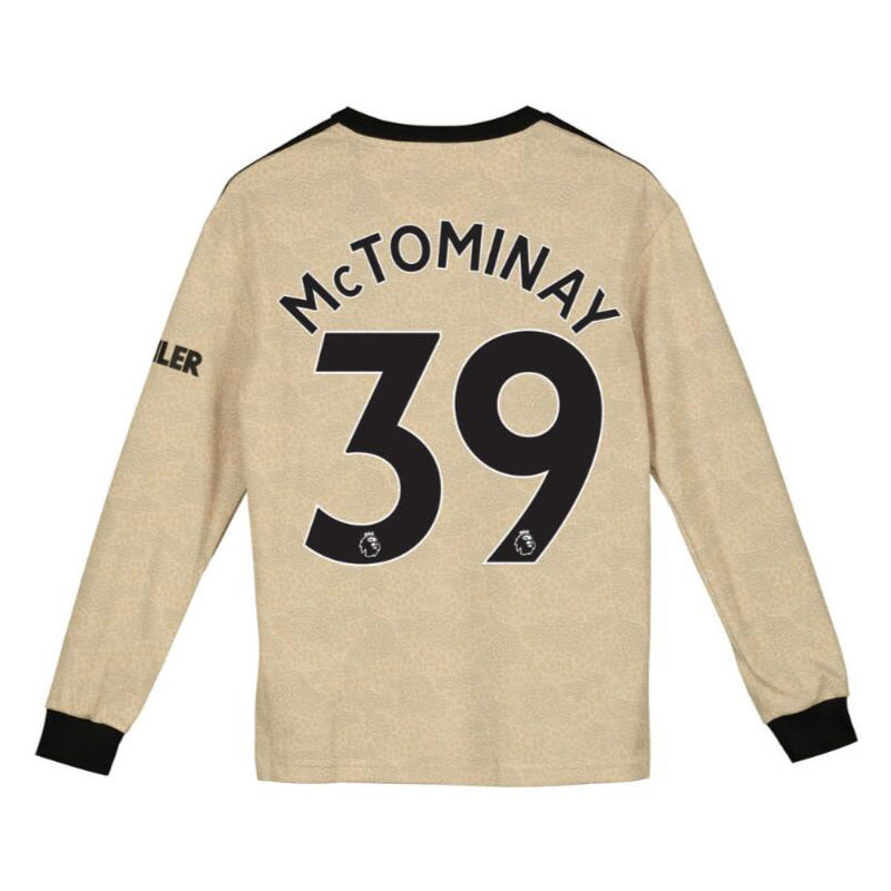 Kinder Fußball Scott Mctominay 39 Auswärtstrikot Champagner Langarmtrikot 2019/20 Hemd