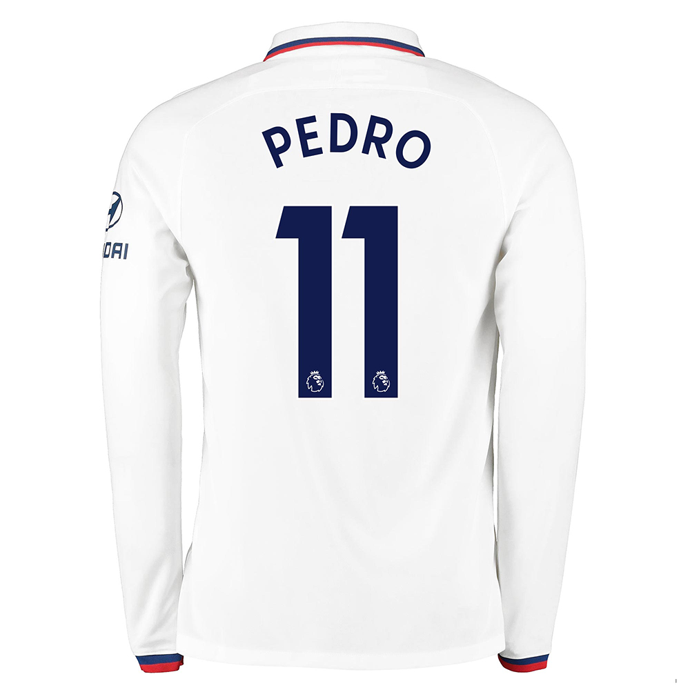 Kinder Fußball Pedro 11 Auswärtstrikot Weiß Langarmtrikot 2019/20 Hemd