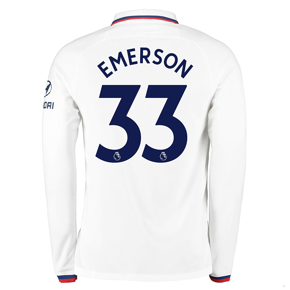 Kinder Fußball Emerson Palmieri 33 Auswärtstrikot Weiß Langarmtrikot 2019/20 Hemd