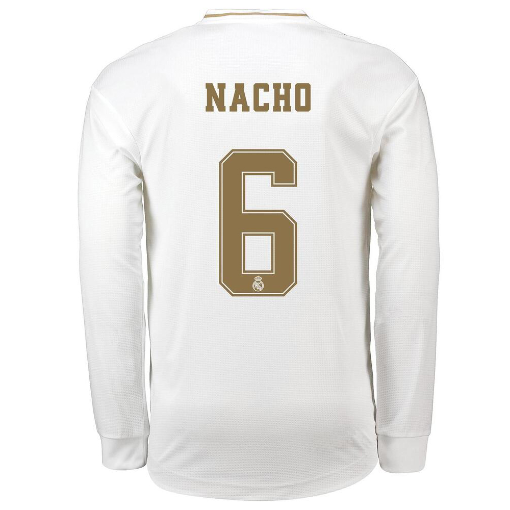 Kinder Fußball Nacho 6 Heimtrikot Weiß Langarmtrikot 2019/20 Hemd