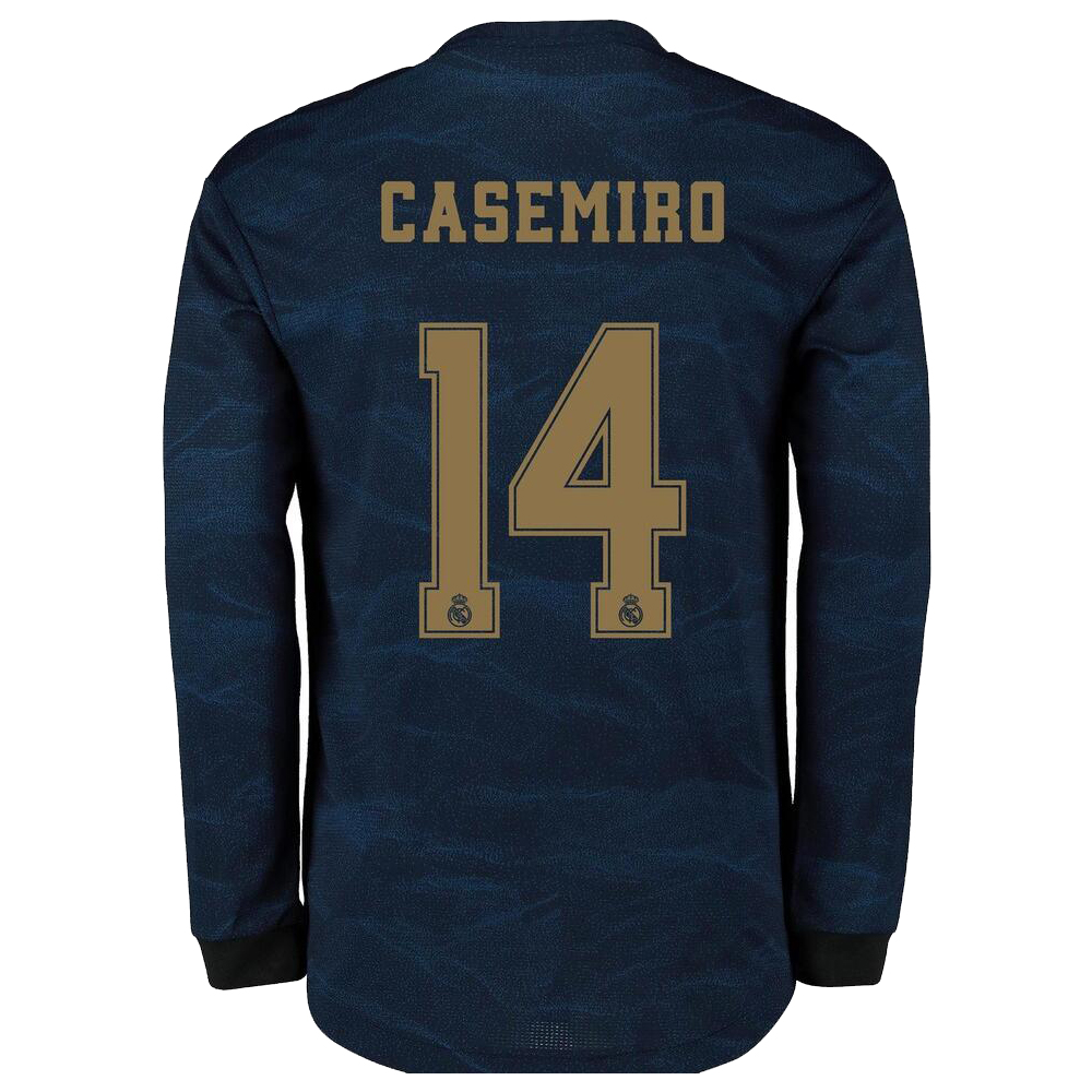 Kinder Fußball Casemiro 14 Auswärtstrikot Marine Langarmtrikot 2019/20 Hemd
