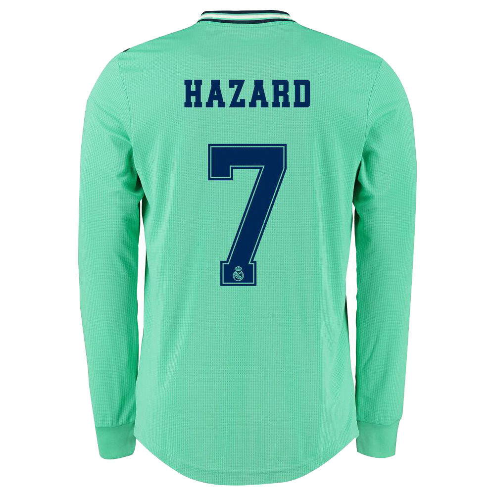 Kinder Fußball Eden Hazard 7 Ausweichtrikot Grün Langarmtrikot 2019/20 Hemd
