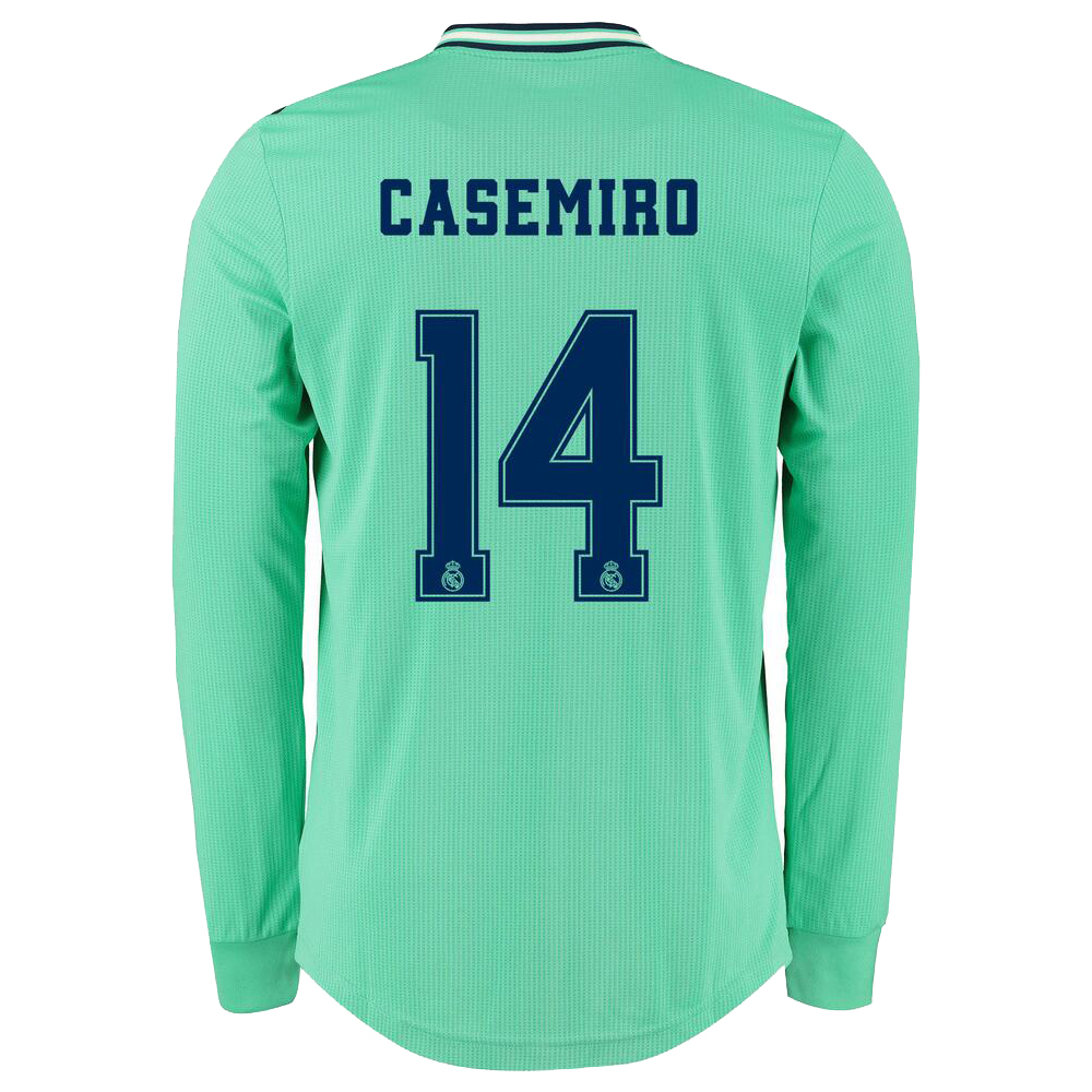 Kinder Fußball Casemiro 14 Ausweichtrikot Grün Langarmtrikot 2019/20 Hemd