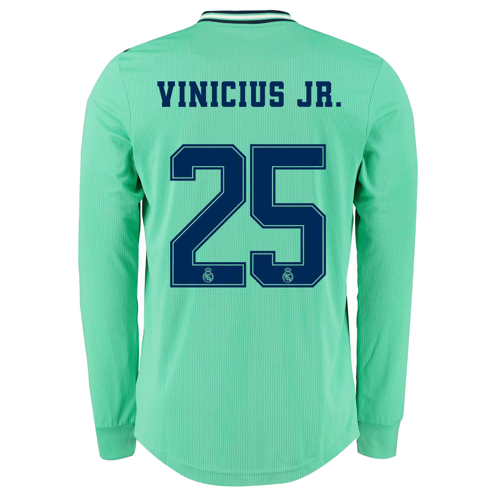 Kinder Fußball Vinicius Jr 25 Ausweichtrikot Grün Langarmtrikot 2019/20 Hemd