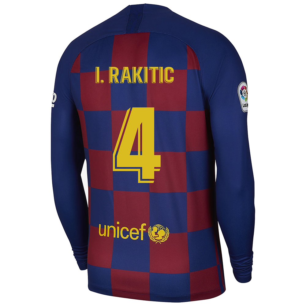 Kinder Fußball Ivan Rakitic 4 Heimtrikot Blau Rot Langarmtrikot 2019/20 Hemd