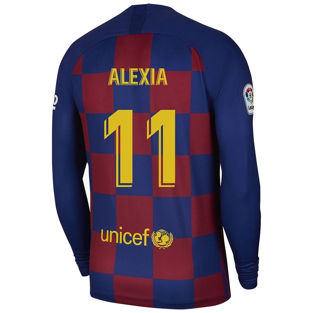 Kinder Fußball Alexia Putellas 11 Heimtrikot Blau Rot Langarmtrikot 2019/20 Hemd