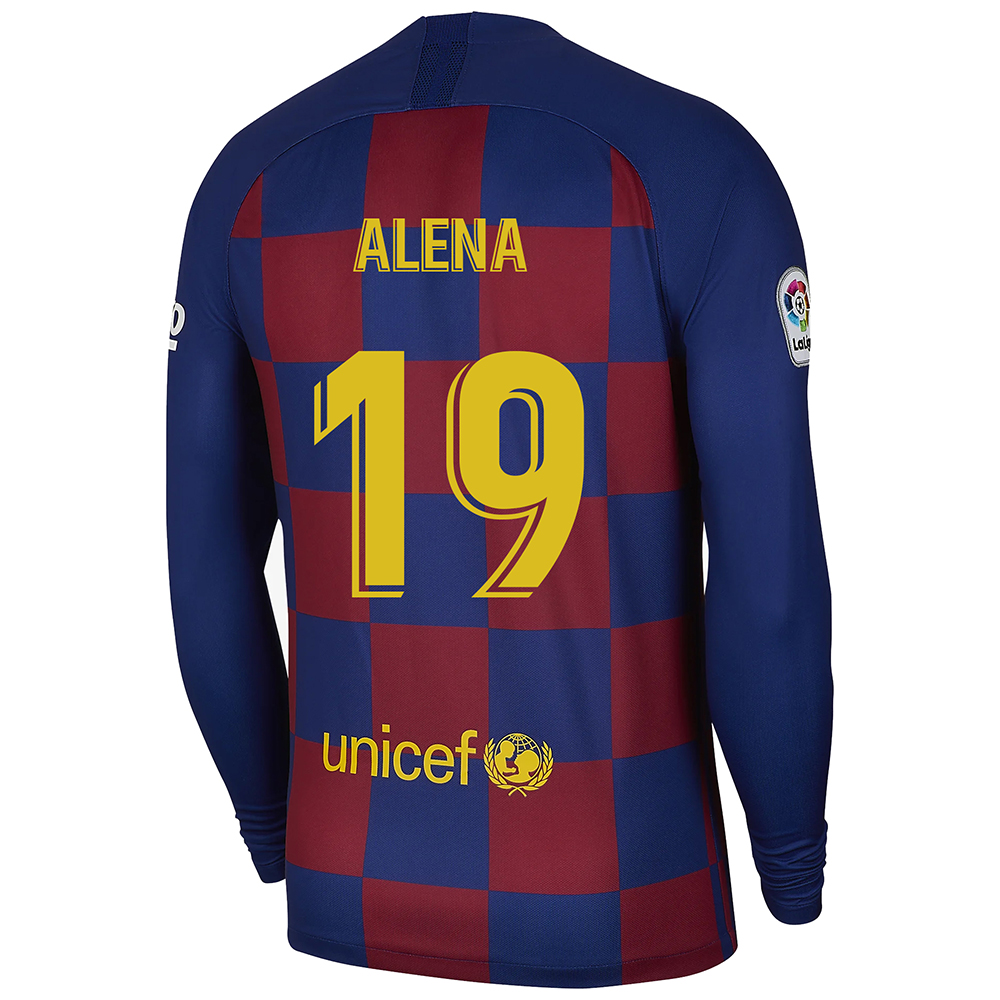 Kinder Fußball Carles Alena 19 Heimtrikot Blau Rot Langarmtrikot 2019/20 Hemd