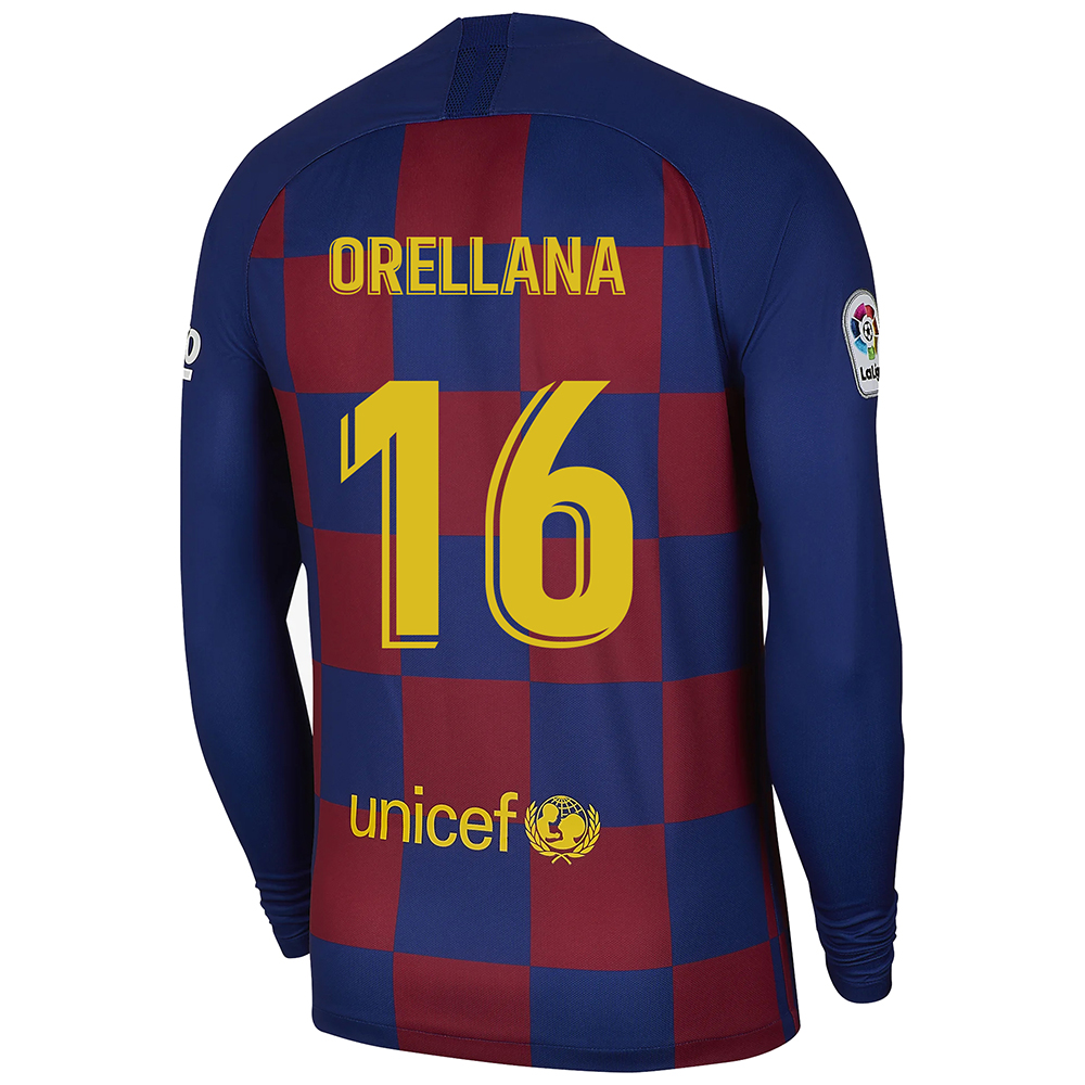 Kinder Fußball Jandro Orellana 16 Heimtrikot Blau Rot Langarmtrikot 2019/20 Hemd