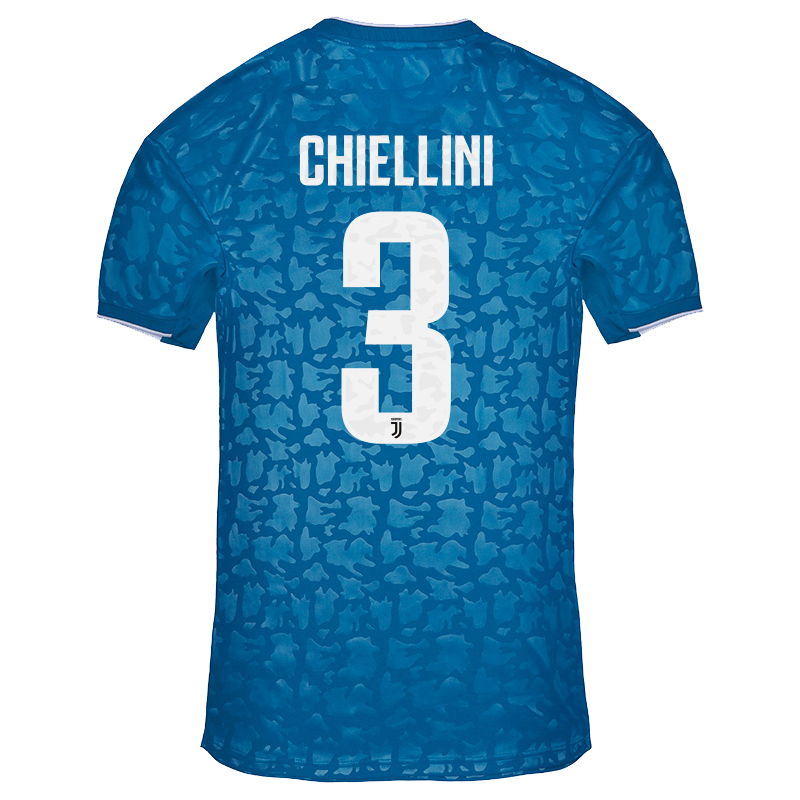 Kinder Fußball Giorgio Chiellini 3 Ausweichtrikot Blau Trikot 2019/20 Hemd