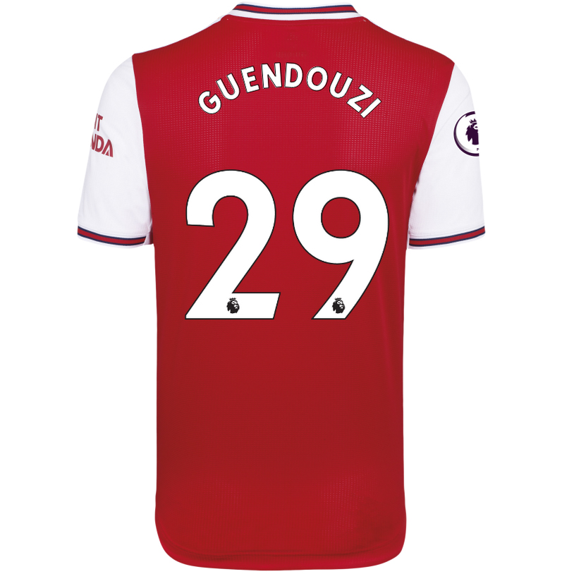 Kinder Fußball Matteo Guendouzi 29 Heimtrikot Rot-weiss Trikot 2019/20 Hemd