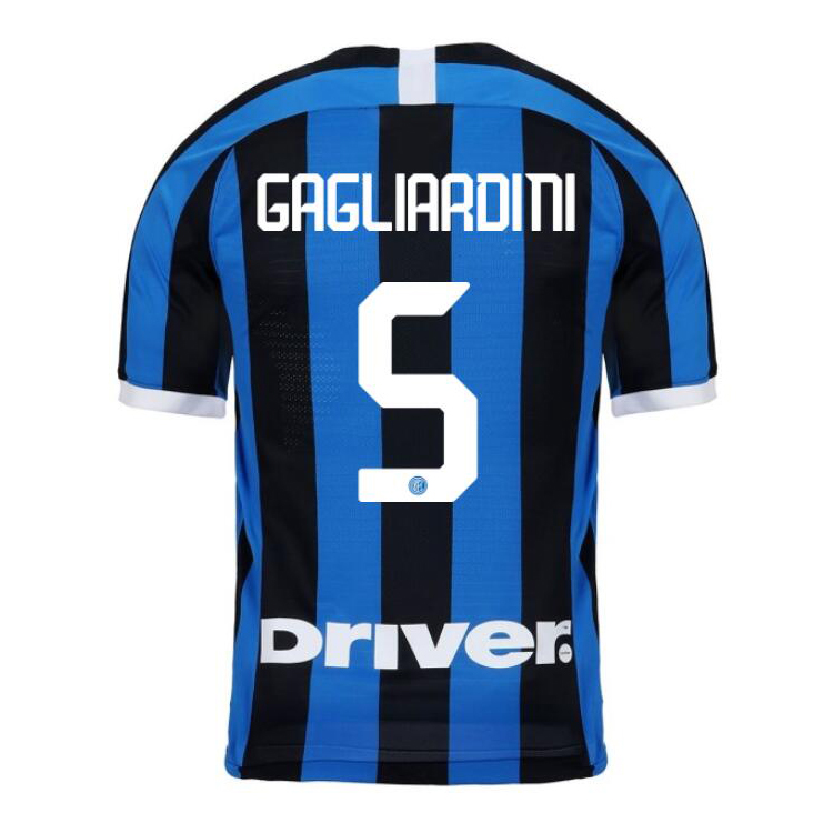 Kinder Fußball Roberto Gagliardini 5 Heimtrikot Blau Schwarz Trikot 2019/20 Hemd
