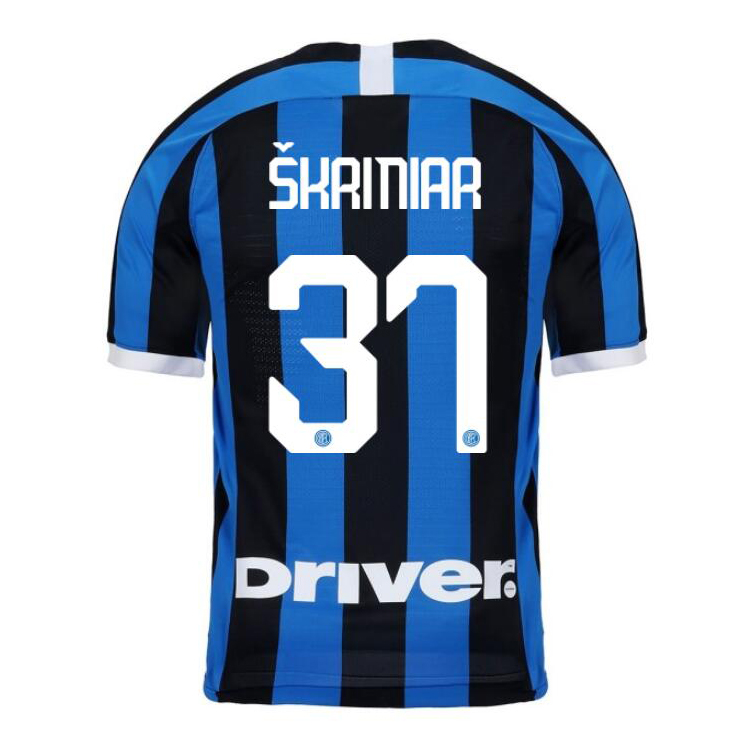 Kinder Fußball Milan Skriniar 37 Heimtrikot Blau Schwarz Trikot 2019/20 Hemd