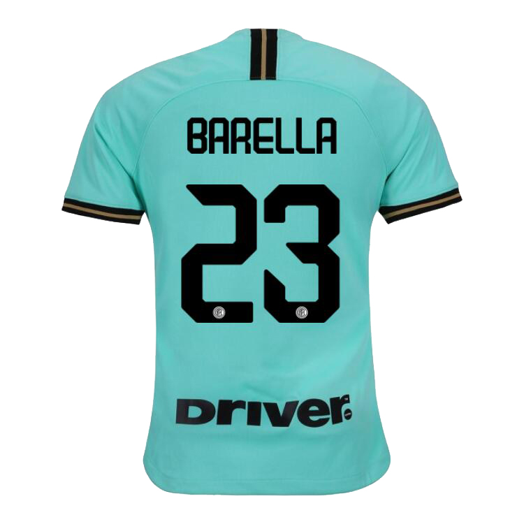 Kinder Fußball Nicolo Barella 23 Auswärtstrikot Grün Trikot 2019/20 Hemd