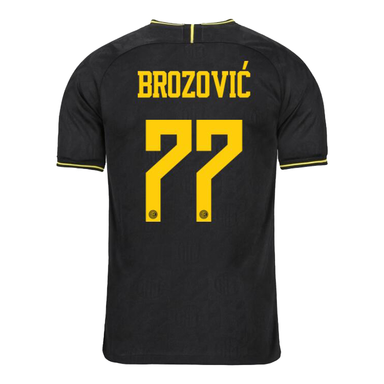Kinder Fußball Marcelo Brozovic 77 Ausweichtrikot Schwarz Trikot 2019/20 Hemd