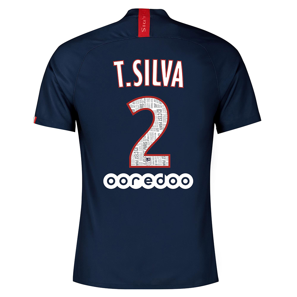 Kinder Fußball Thiago Silva 2 Heimtrikot Königsblau Trikot 2019/20 Hemd