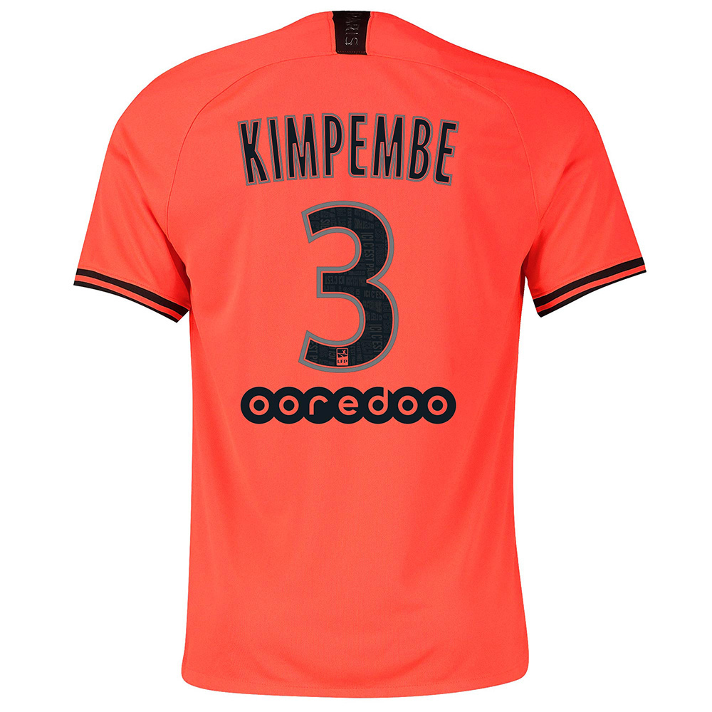 Kinder Fußball Presnel Kimpembe 3 Auswärtstrikot Orange Trikot 2019/20 Hemd