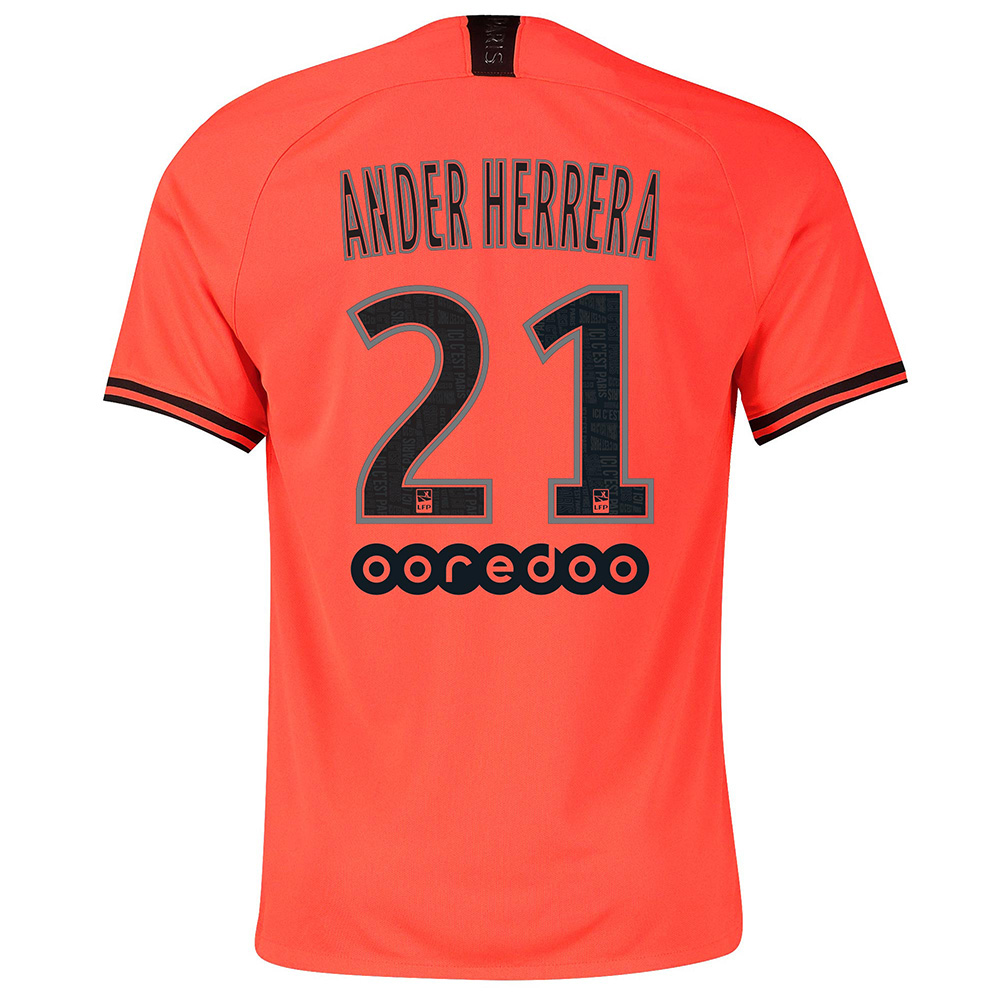 Kinder Fußball Ander Herrera 21 Auswärtstrikot Orange Trikot 2019/20 Hemd