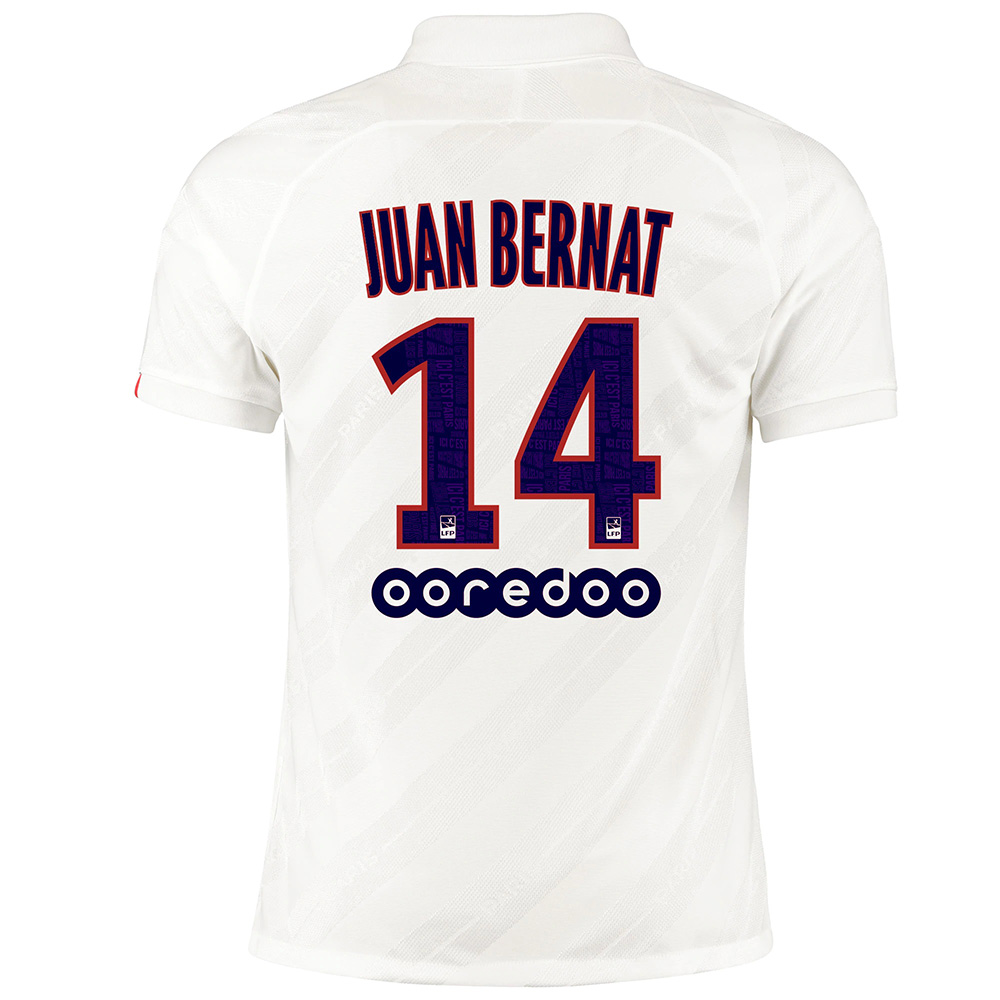 Kinder Fußball Juan Bernat 14 Ausweichtrikot Weiß Trikot 2019/20 Hemd