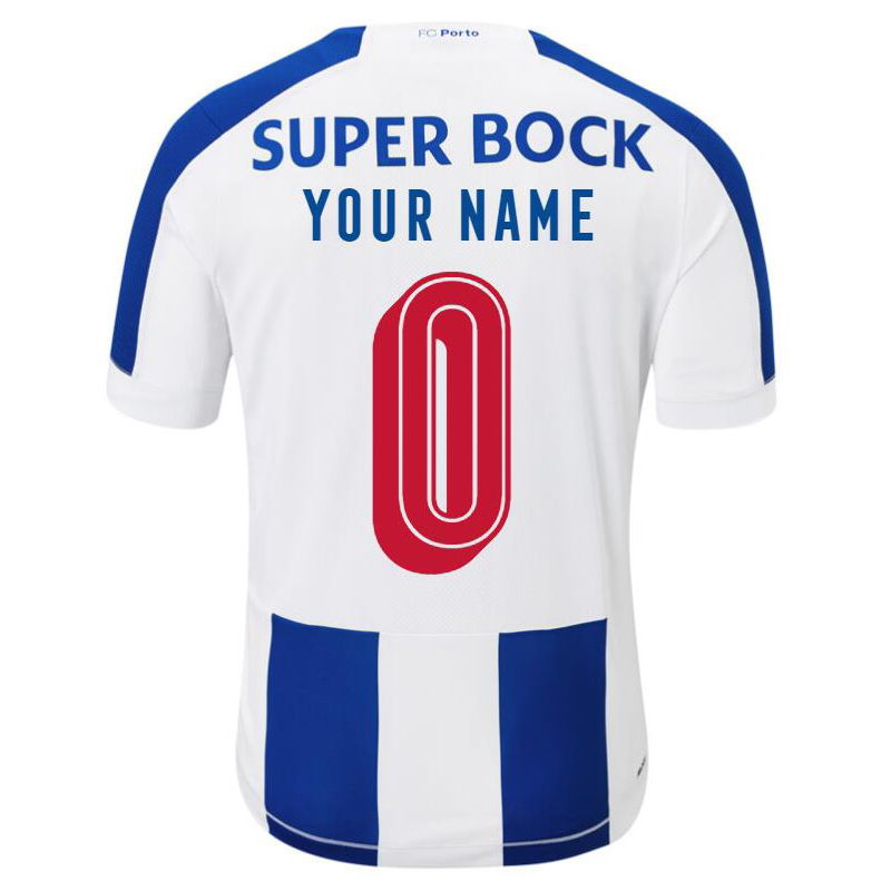 Kinder Fußball Dein Name 0 Heimtrikot Weiß Blau Trikot 2019/20 Hemd