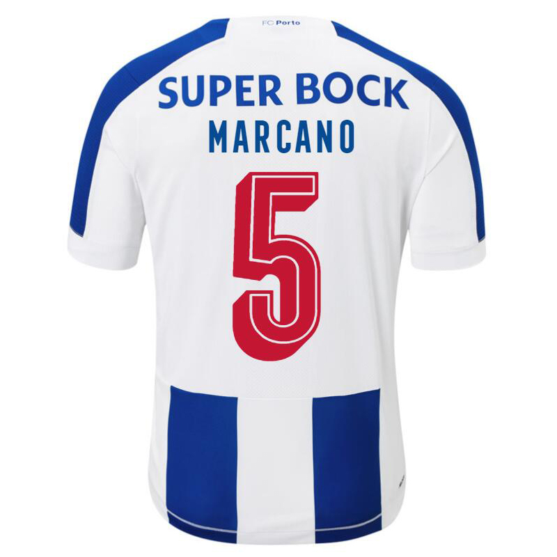 Kinder Fußball Ivan Marcano 5 Heimtrikot Weiß Blau Trikot 2019/20 Hemd