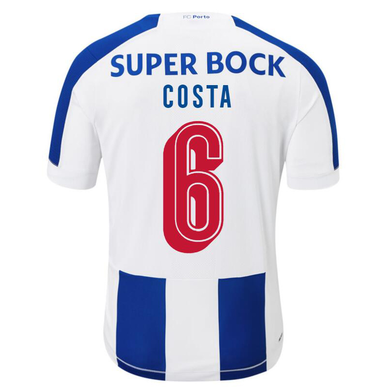 Kinder Fußball Bruno Costa 6 Heimtrikot Weiß Blau Trikot 2019/20 Hemd