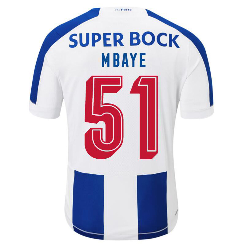 Kinder Fußball Mouhamed Mbaye 51 Heimtrikot Weiß Blau Trikot 2019/20 Hemd