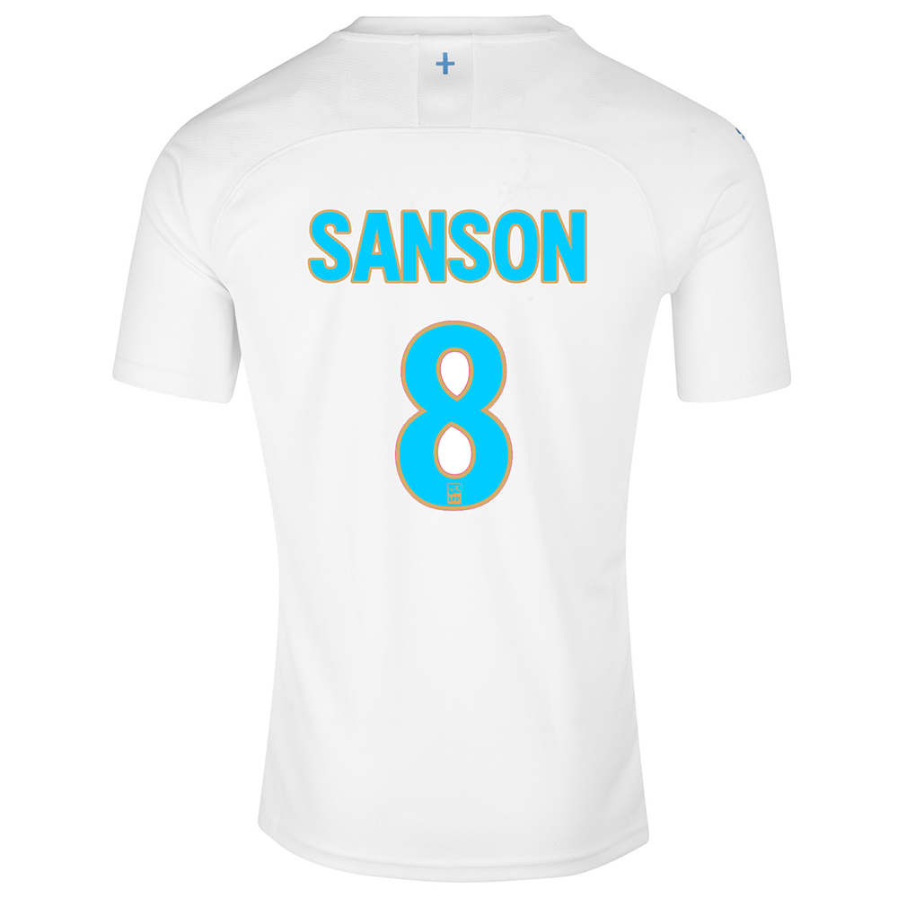 Kinder Fußball Morgan Sanson 8 Heimtrikot Weiß Trikot 2019/20 Hemd