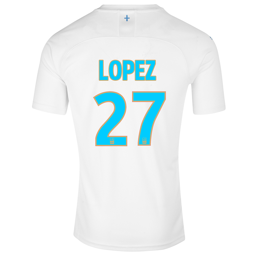 Kinder Fußball Maxime Lopez 27 Heimtrikot Weiß Trikot 2019/20 Hemd