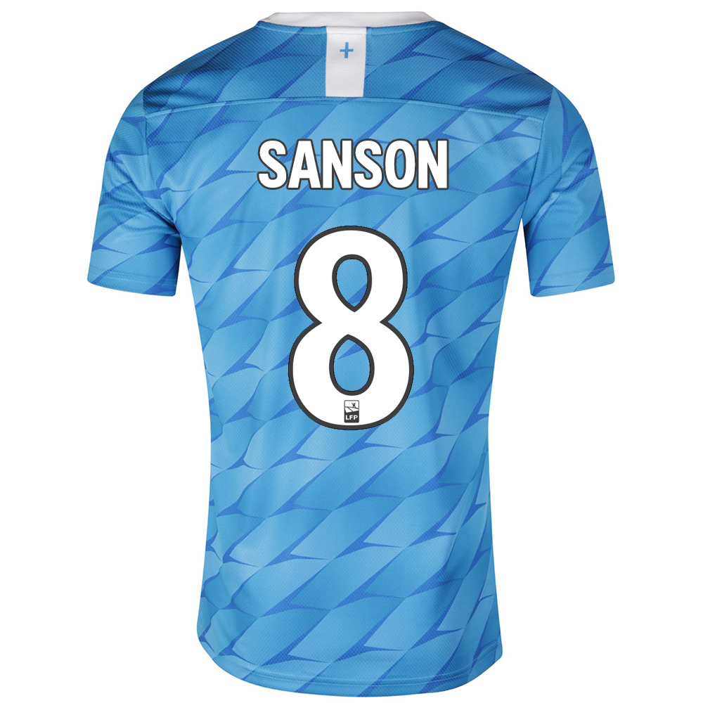 Kinder Fußball Morgan Sanson 8 Auswärtstrikot Blau Trikot 2019/20 Hemd