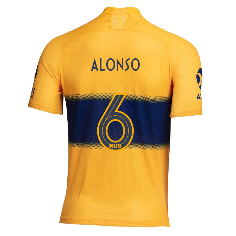 Kinder Fußball Junior Alonso 6 Auswärtstrikot Gelb Trikot 2019/20 Hemd