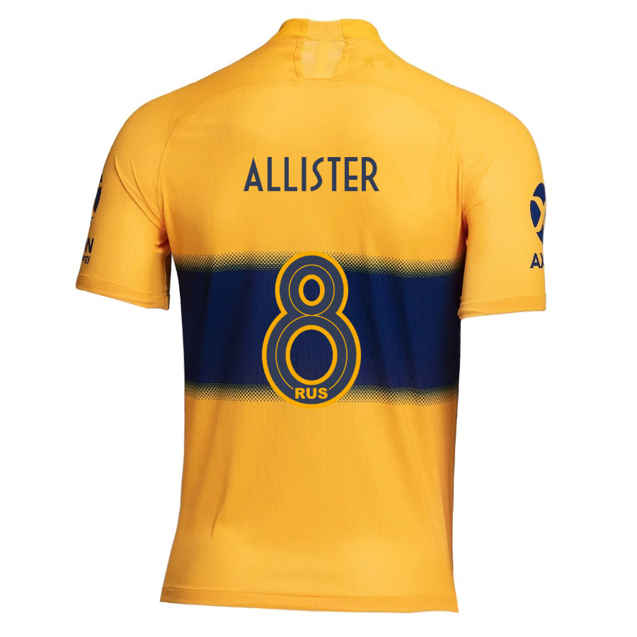 Kinder Fußball Alexis Mac Allister 8 Auswärtstrikot Gelb Trikot 2019/20 Hemd